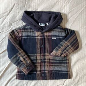Kith Kids Plaid Flannel Hooded Jacket XS (4-5)